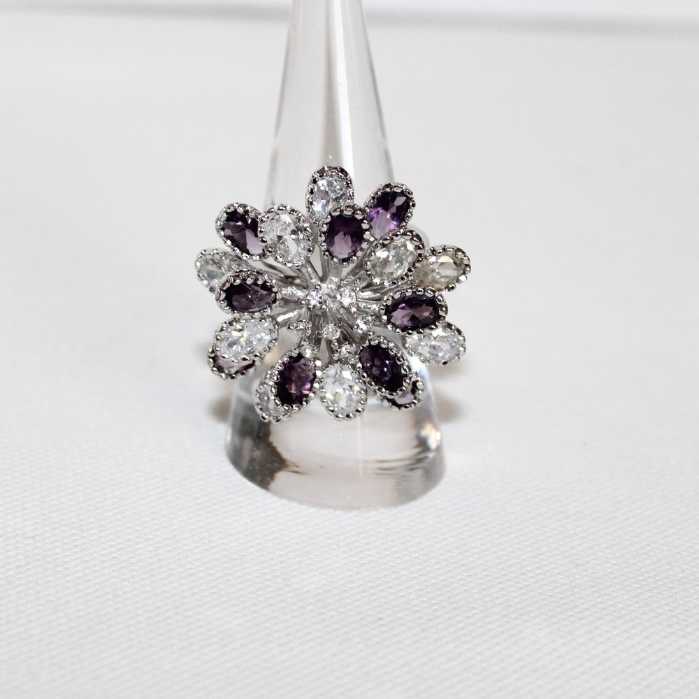 Ring, Clear & Purple Glass